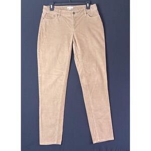 Garnet Hill, women's beige corduroy low rise straight leg casual cotton pants 4